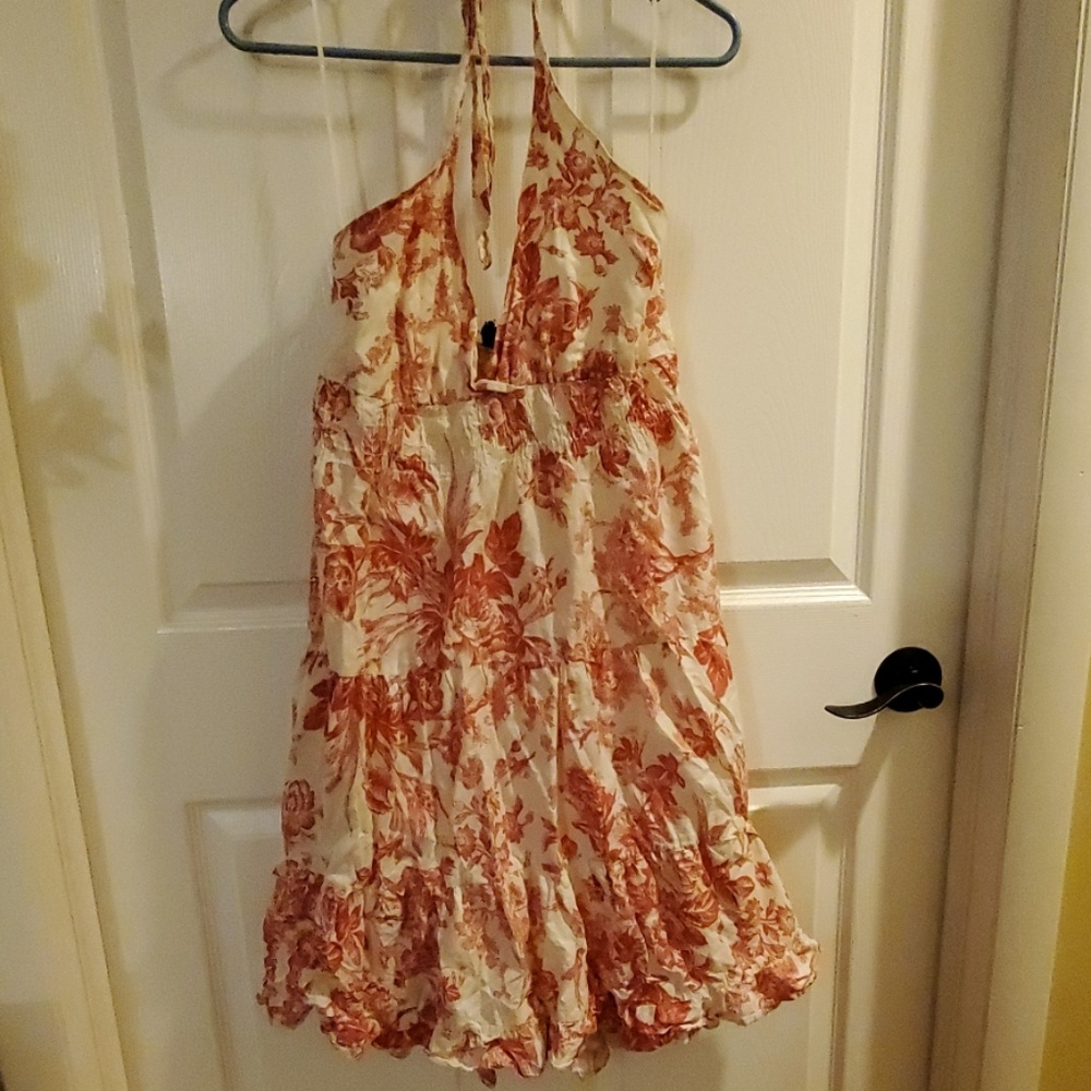 Red flowers halterdress